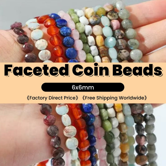 Faceted Cion Beads 6x6mm Quartz/Jasper/Agate/Crystal
