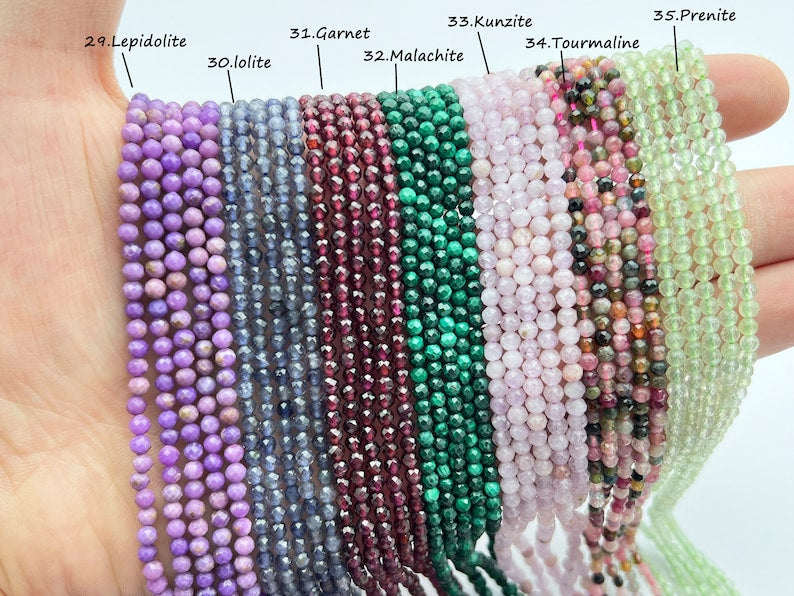 Natural Faceted Crystal Beads,2mm/3mm/4mm- Free Shipping