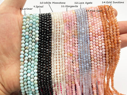 Natural Faceted Crystal Beads,2mm/3mm/4mm- Free Shipping