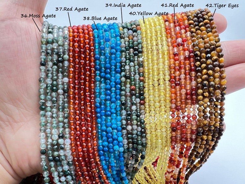 Natural Faceted Crystal Beads,2mm/3mm/4mm- Free Shipping