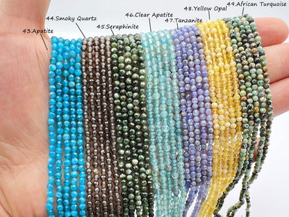 Natural Faceted Crystal Beads,2mm/3mm/4mm- Free Shipping
