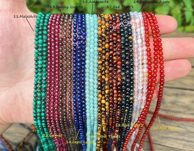 Natural Gemstone Round Beads,2mm/3mm/4mm Smooth Round Beads-Free Shipping