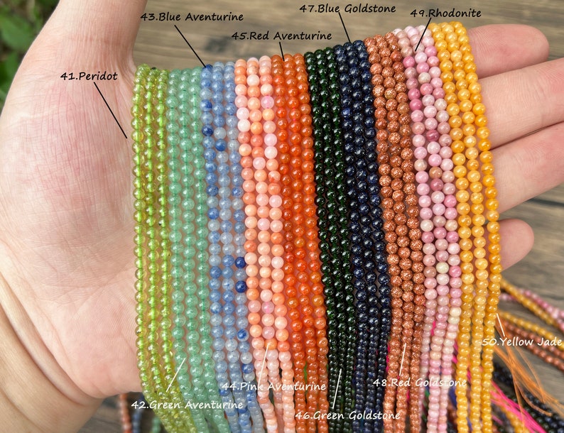 Natural Gemstone Round Beads,2mm/3mm/4mm Smooth Round Beads-Free Shipping