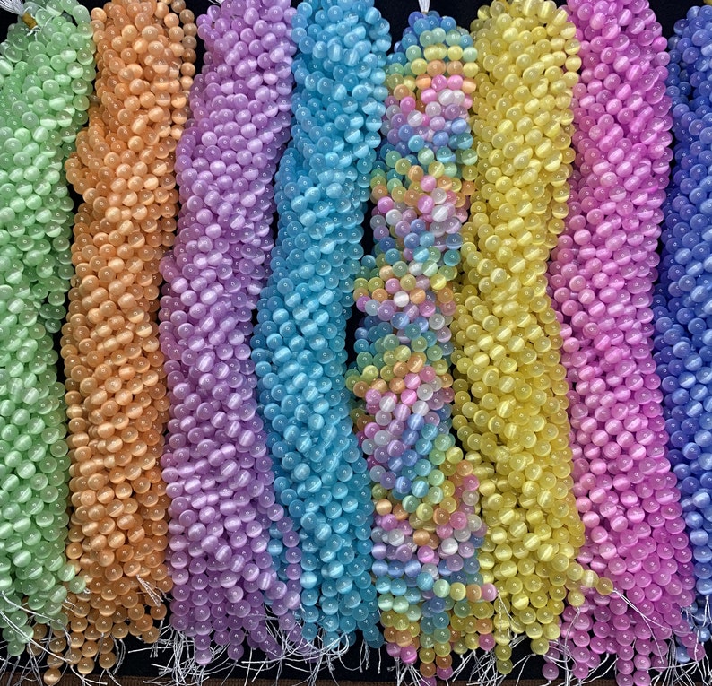 Natural Colorful Selenite Round Bead- Free Shiping