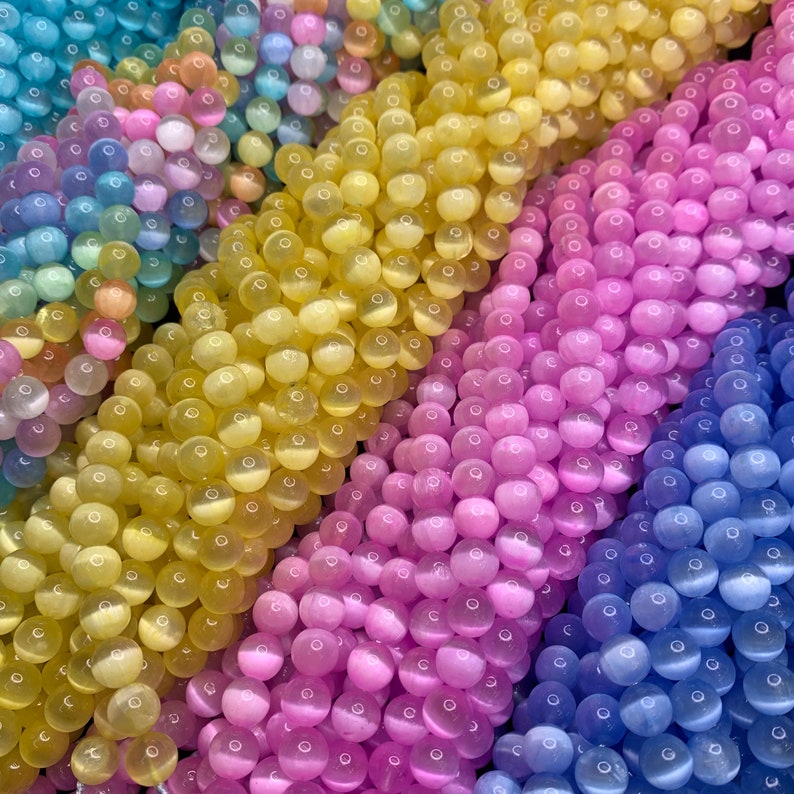 Natural Colorful Selenite Round Bead- Free Shiping