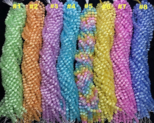 Natural Colorful Selenite Round Bead- Free Shiping