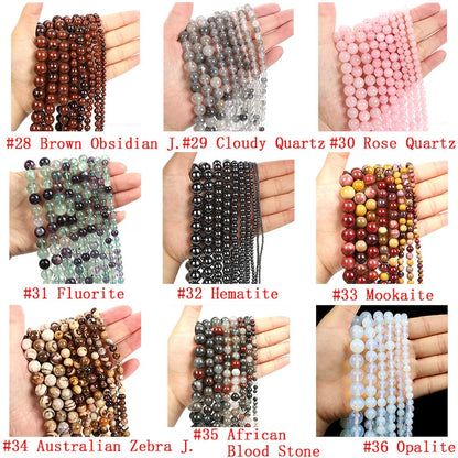 Wholesale Natural Gemstone Beads 4mm 6mm 8mm 10mm 12mm Round Smooth Loose Bead -Free Shipping