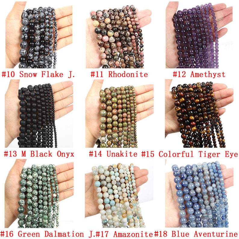 Wholesale Natural Gemstone Beads 4mm 6mm 8mm 10mm 12mm Round Smooth Loose Bead -Free Shipping