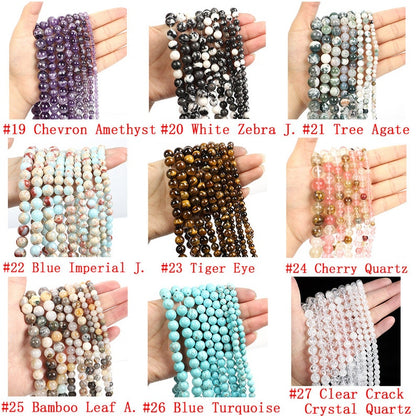 Wholesale Natural Gemstone Beads 4mm 6mm 8mm 10mm 12mm Round Smooth Loose Bead -Free Shipping