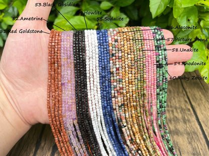 Natural Faceted Crystals Beads,2.5x2.5mm Square Gemstone Faceted Beads-Free Shipping