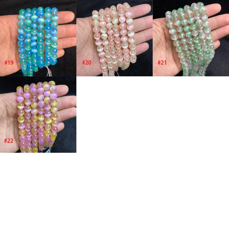 Rainbow Selenite Beads: (6mm 8mm 10mm)-Free Shiping