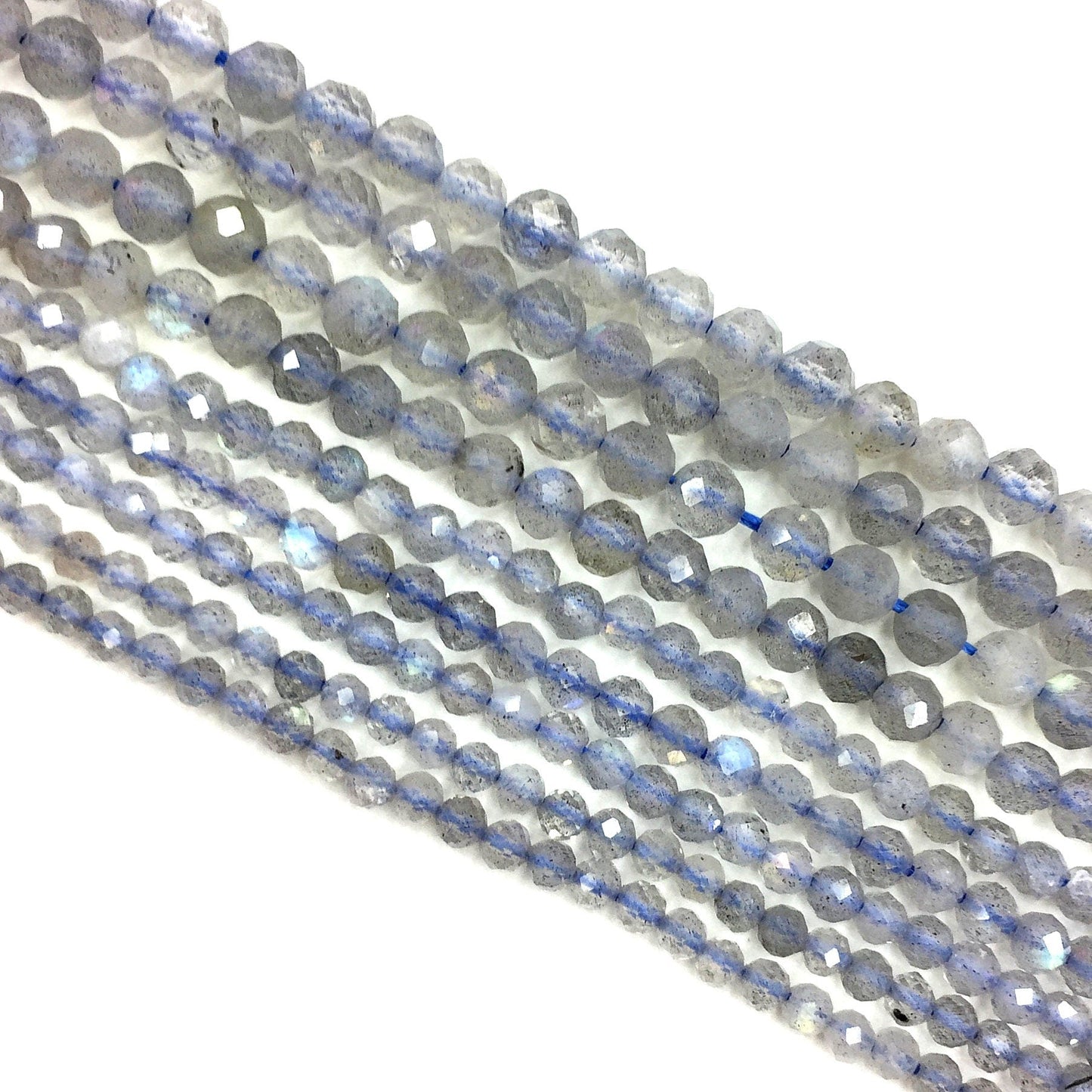 Natural Labradorite & Gray Moonstone Faceted Round Beads Healing Gemstone Loose Beads  for DIY Jewelry MakingAAAAA Quality 2mm 4mm