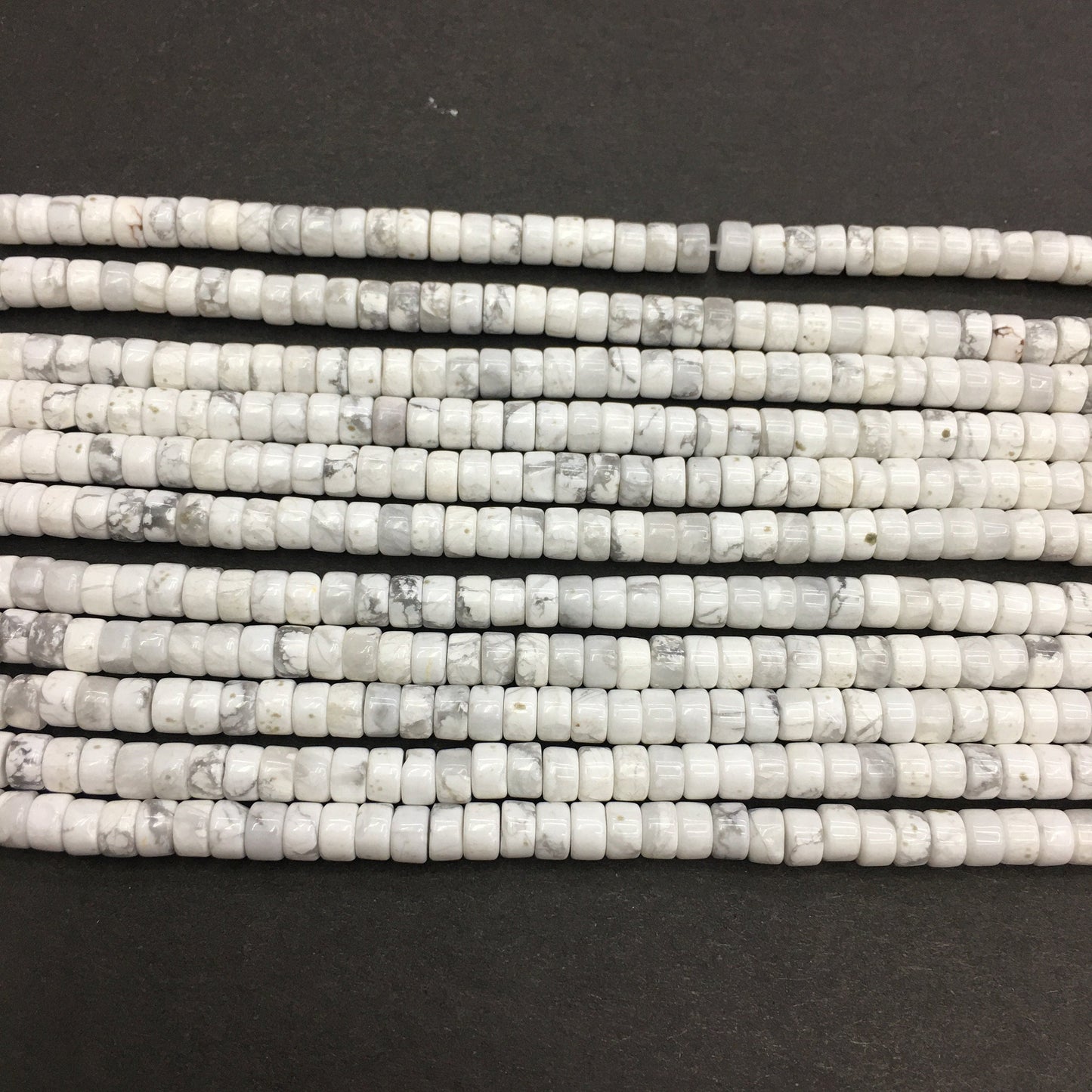 Natural White Howlite HeiShi Shape Beads Tube 2X4MM
