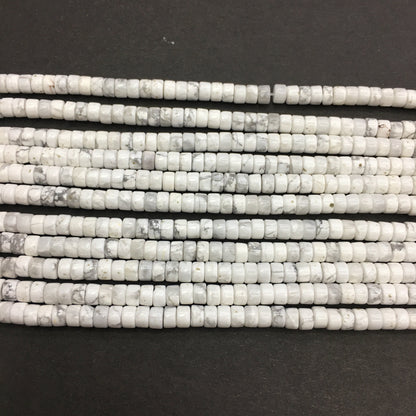 Natural White Howlite HeiShi Shape Beads Tube 2X4MM
