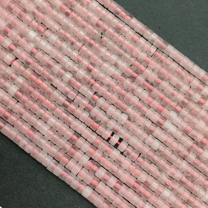 Natural Rose Quartz HeiShi Shape Beads Tube  2X4MM
