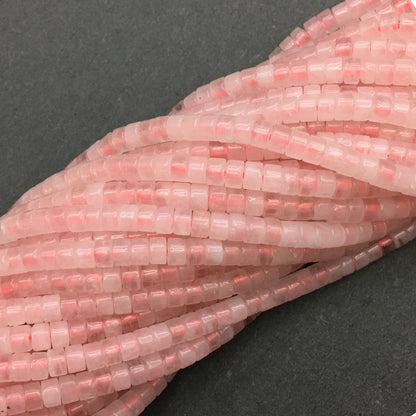 Natural Rose Quartz HeiShi Shape Beads Tube  2X4MM