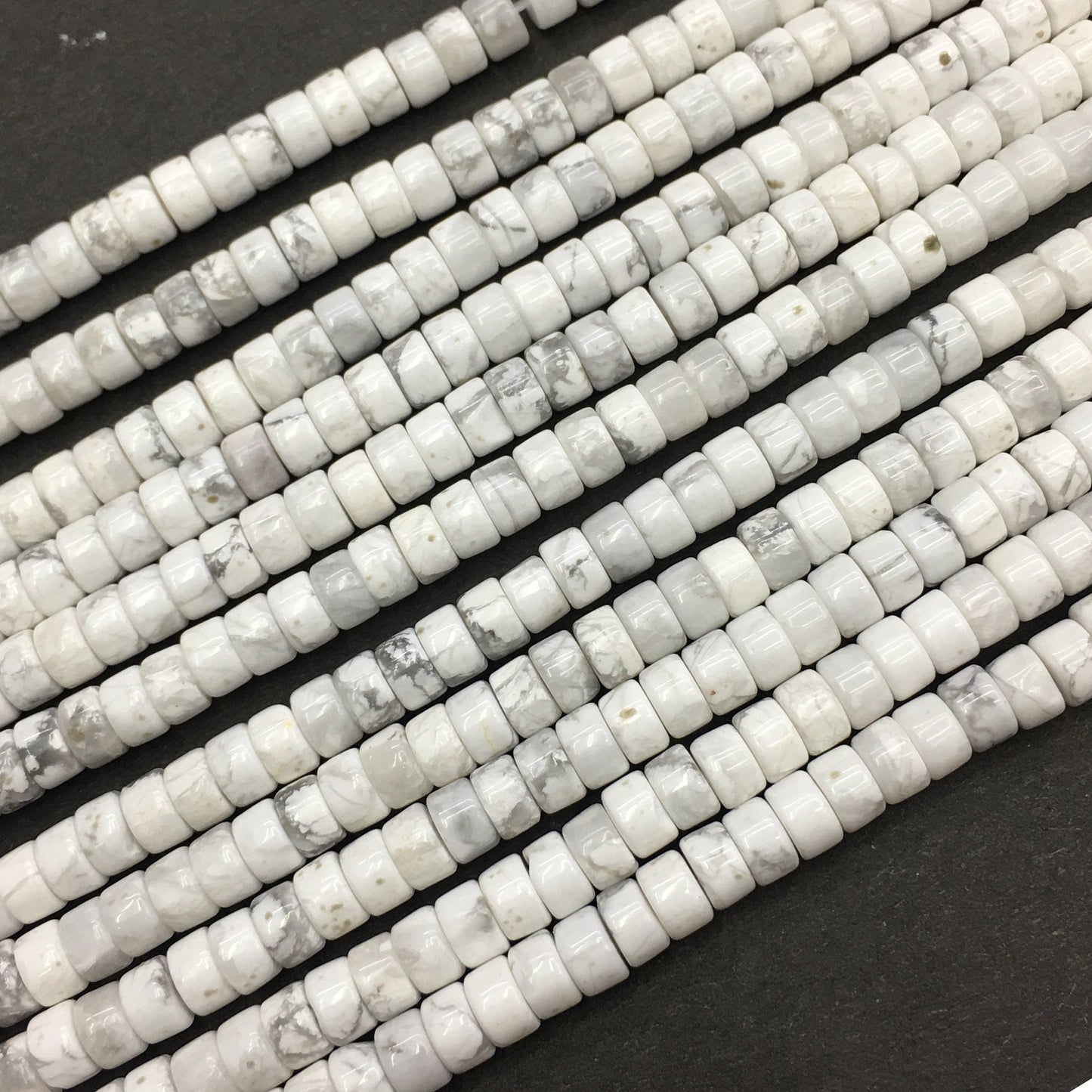 Natural White Howlite HeiShi Shape Beads Tube 2X4MM