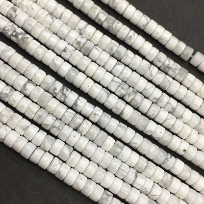 Natural White Howlite HeiShi Shape Beads Tube 2X4MM