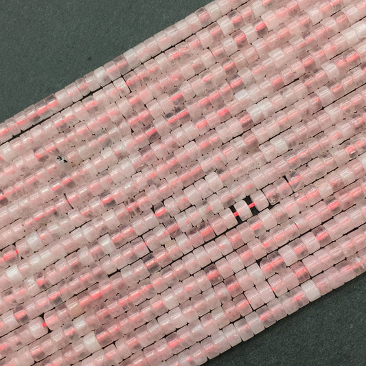 Natural Rose Quartz HeiShi Shape Beads Tube  2X4MM