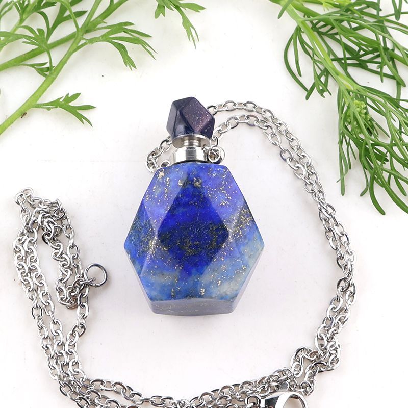 Healing Crystal Freefrom Shape Perfume Pendant Necklace