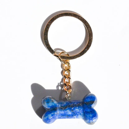 Healing Crystal Dog Bone Keychains Set