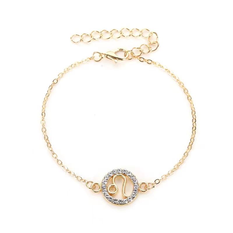 Zodiac Signs CZ Gold Color Bracelets for Everyday Wear