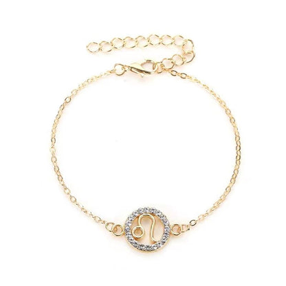 Zodiac Signs CZ Gold Color Bracelets for Everyday Wear
