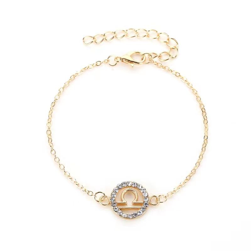 Zodiac Signs CZ Gold Color Bracelets for Everyday Wear