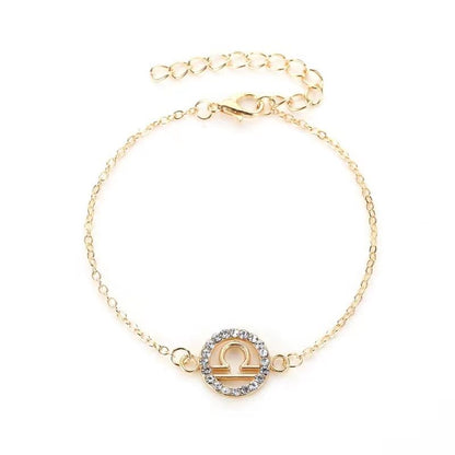 Zodiac Signs CZ Gold Color Bracelets for Everyday Wear