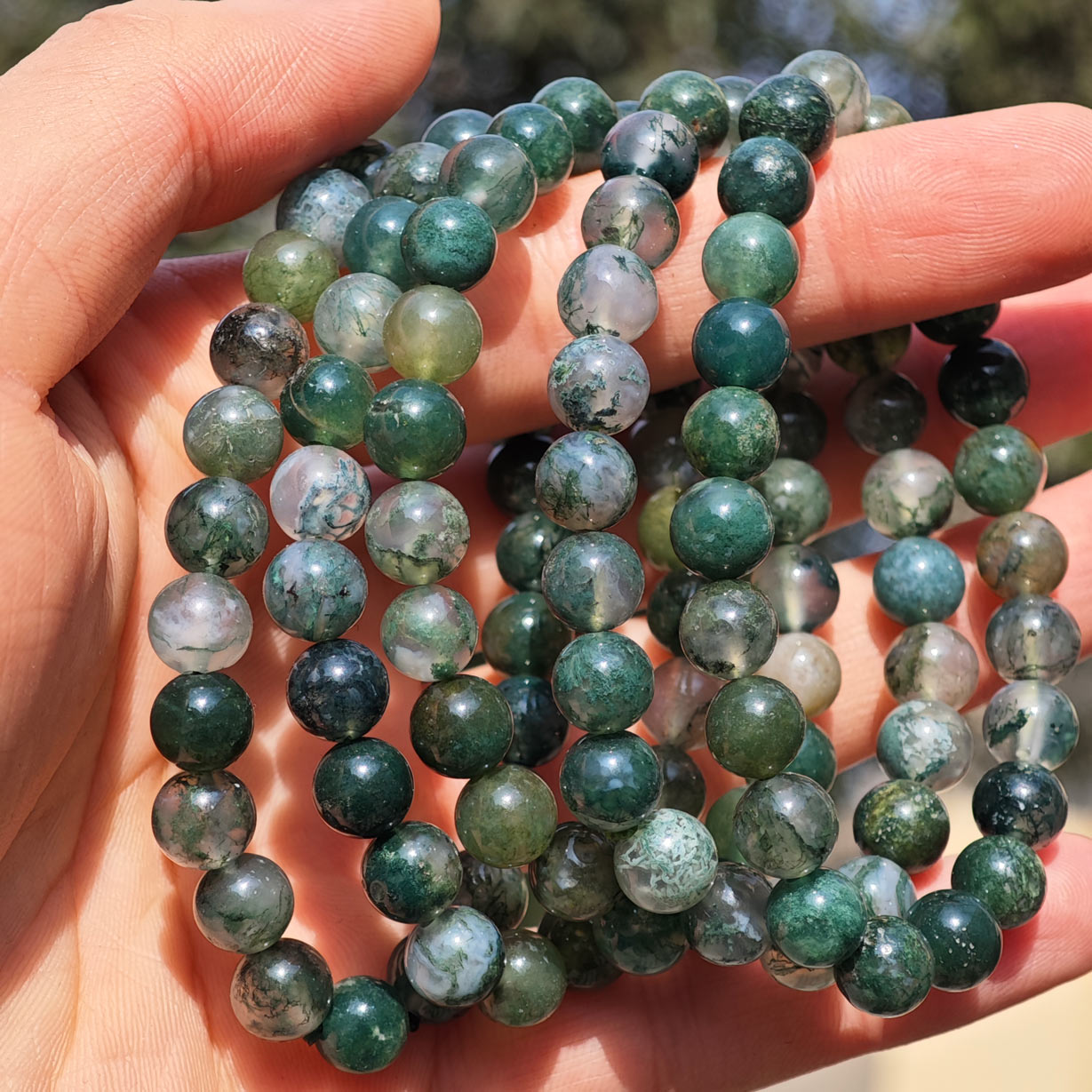 Wholesale Moss Agate Crystal Bracelet