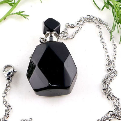 Healing Crystal Freefrom Shape Perfume Pendant Necklace