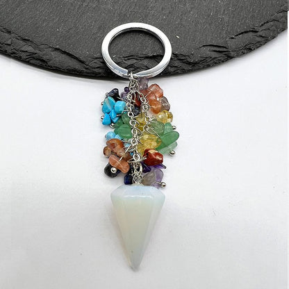 Healing Crystal Energy Point Keychains Set