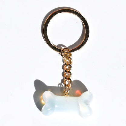 Healing Crystal Dog Bone Keychains Set