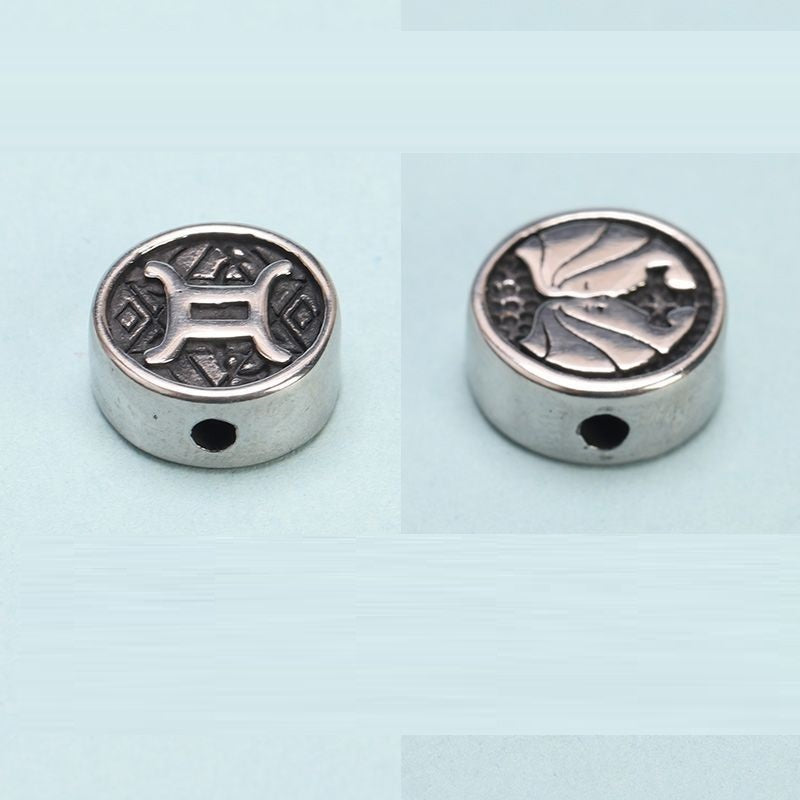 Zodiac Sign Silver Color Spacer Finding for DIY Jewelry Making 10Pcs Set 10x10mm