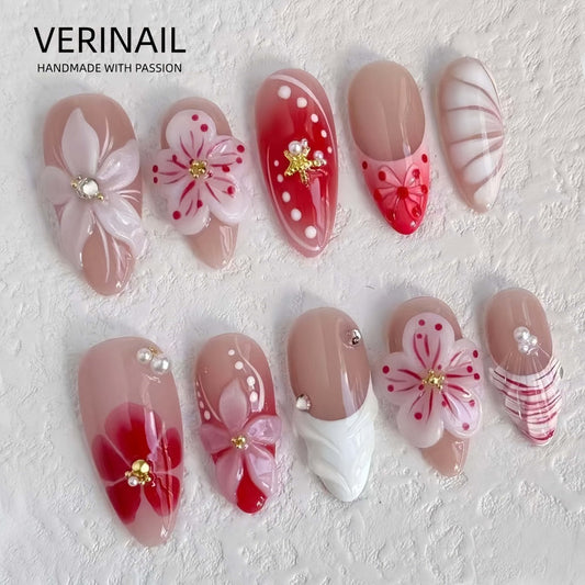 #4-11 Press-On Nails Box Handmade, Reusable, Unique Styles