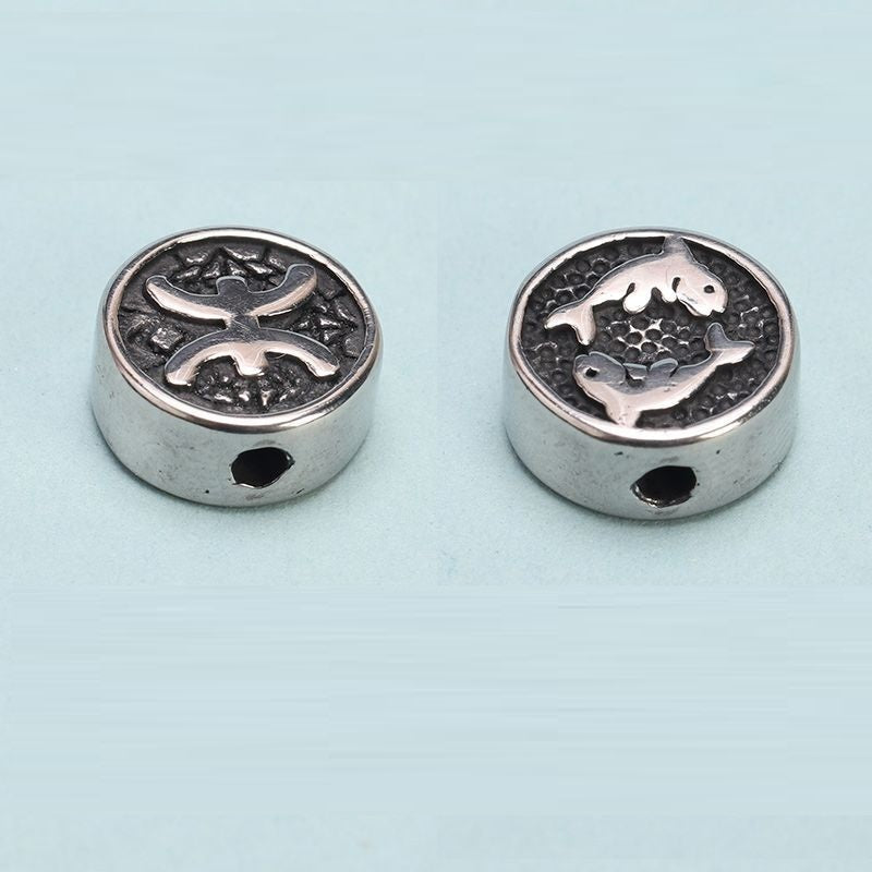 Zodiac Sign Silver Color Spacer Finding for DIY Jewelry Making 10Pcs Set 10x10mm