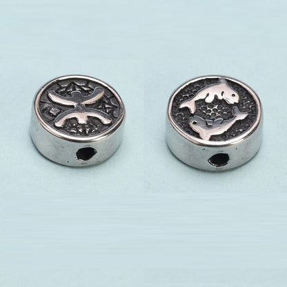Zodiac Sign Silver Color Spacer Finding for DIY Jewelry Making 10Pcs Set 10x10mm