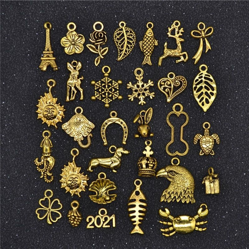 30PCS Assorted Prewter Charms for Jewelry Making