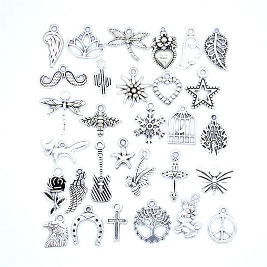 30PCS Assorted Prewter Charms for Jewelry Making