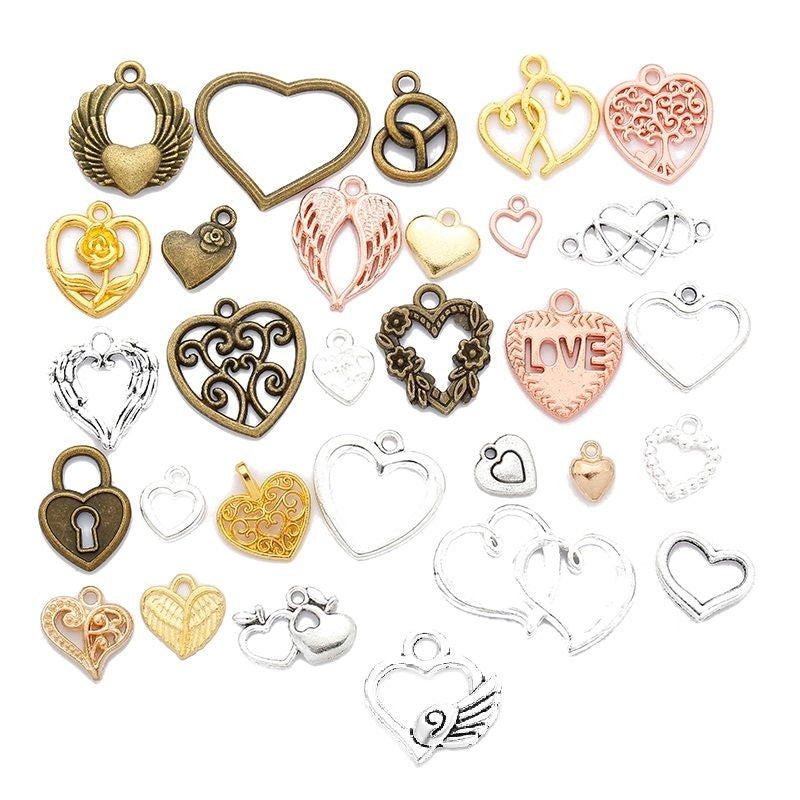 30PCS Assorted Prewter Charms for Jewelry Making