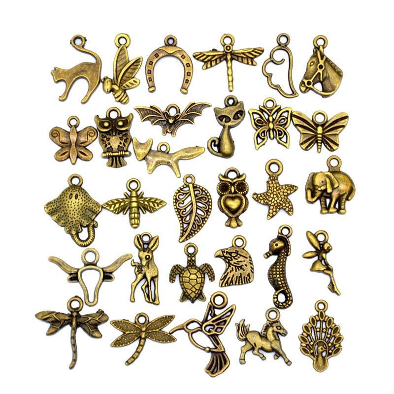 30PCS Assorted Prewter Charms for Jewelry Making