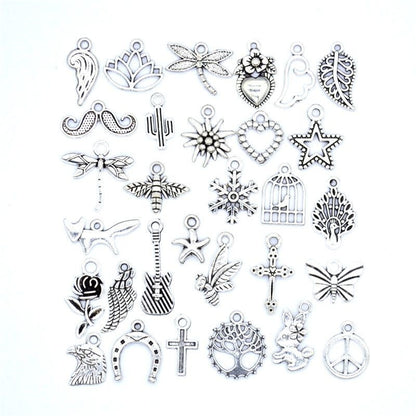 30PCS Assorted Prewter Charms for Jewelry Making
