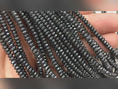 Faceted Rondelle Hematite Beads
