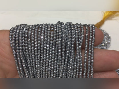 Faceted Round Hematite Beads