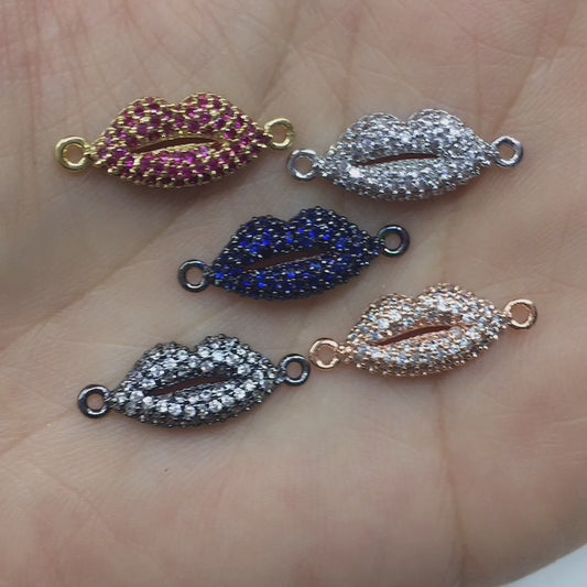 1PCS Brass Cubic Zirconia Lip Accessories