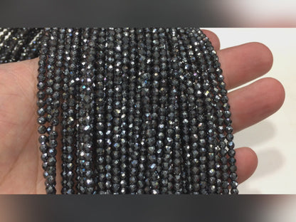 Faceted Round Hematite Beads