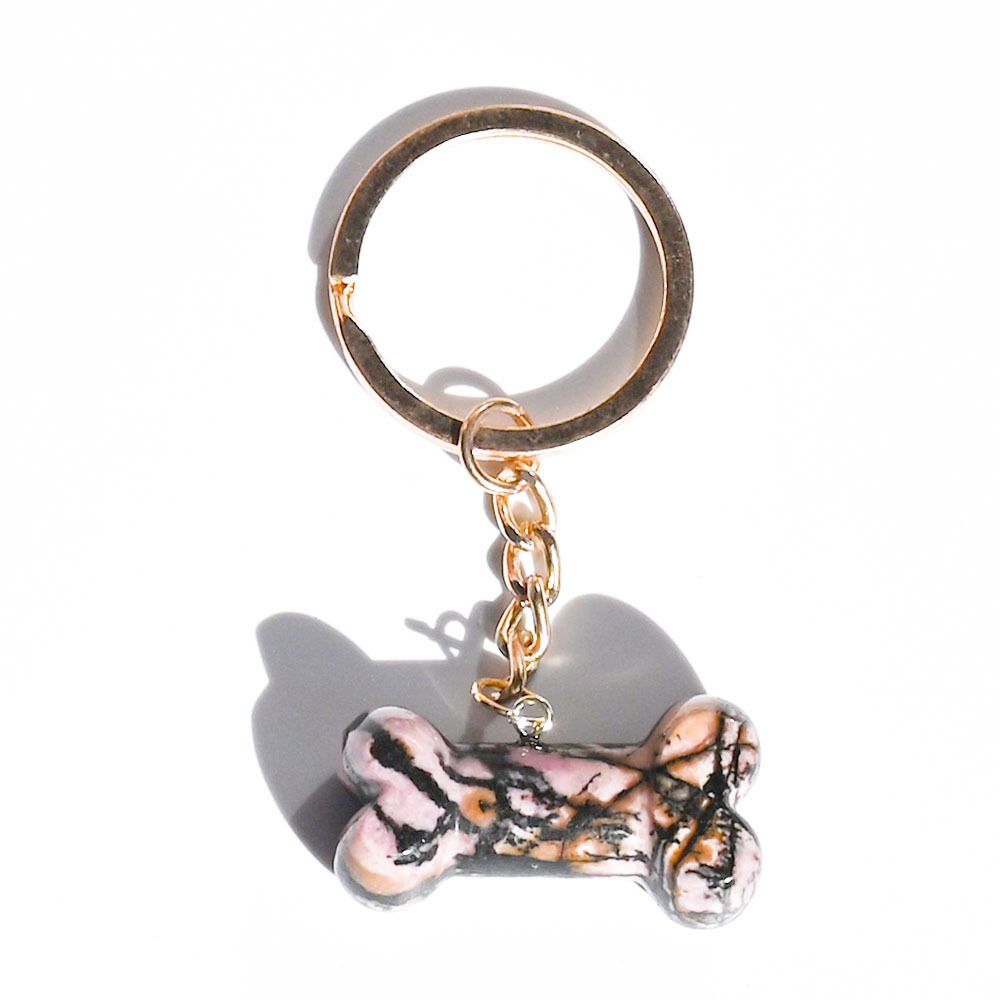 Healing Crystal Dog Bone Keychains Set