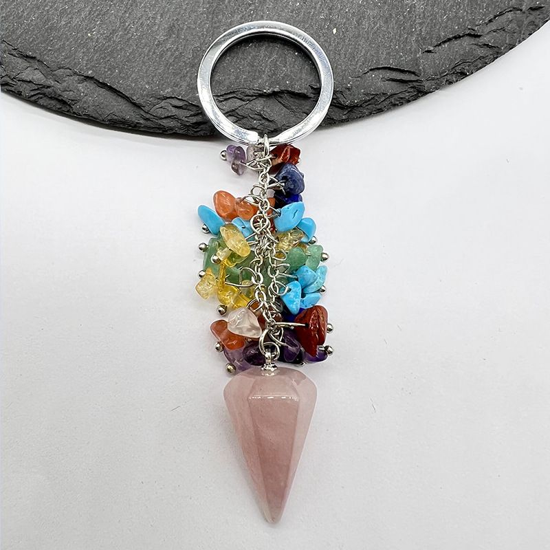 Healing Crystal Energy Point Keychains Set