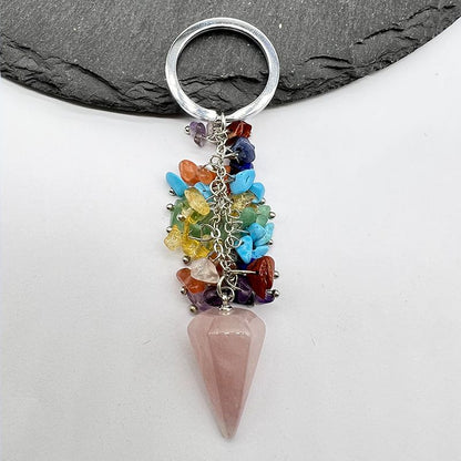 Healing Crystal Energy Point Keychains Set