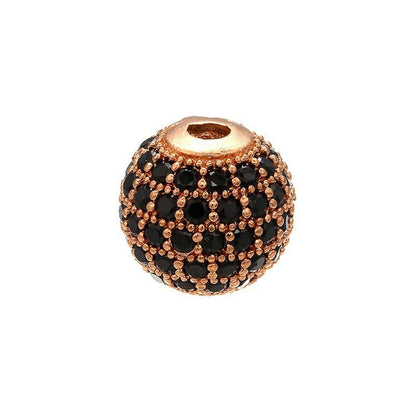 High Quality Brass Cubic Zirconia Round Spacer Beads 6mm/8mm/10mm